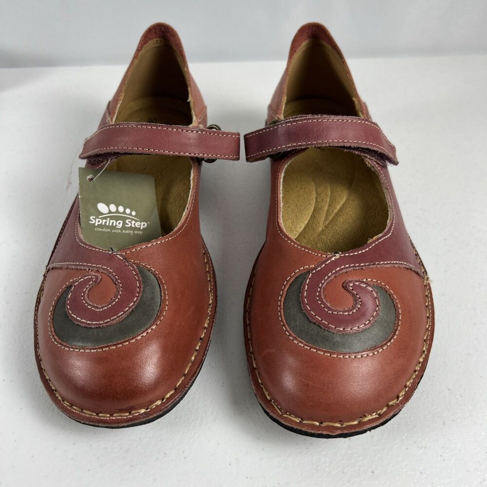 Spring Step Cosmic 18168-2112 Flats Women's US 5.5-6/EU 36 Red Leather Mary Jane